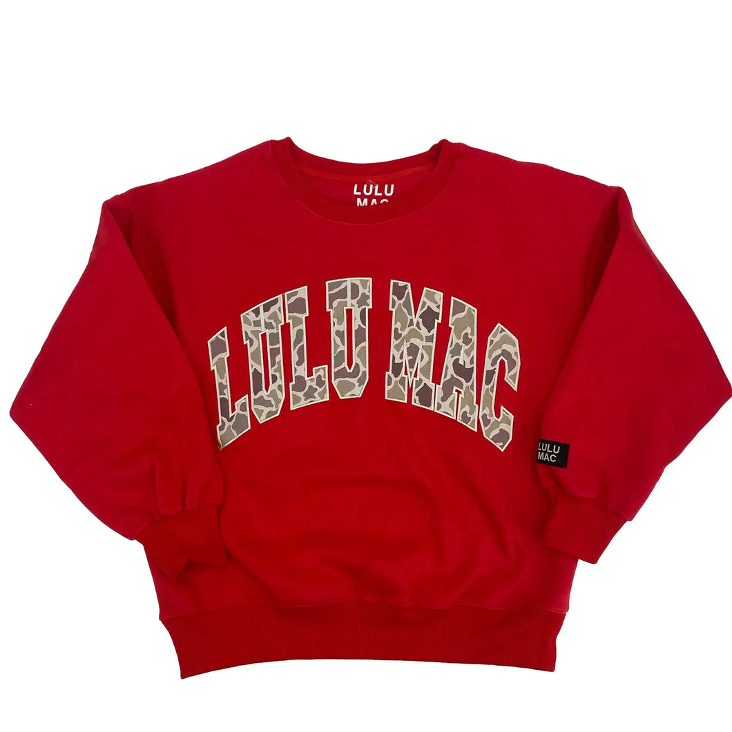 Red camo Lulu Mac sweatshirt