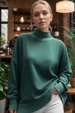 Fleece Sweatshirt with Wave Rib Details