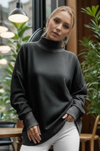 Fleece Sweatshirt with Wave Rib Details