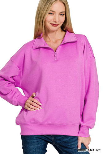 Mauve SCUBA HALF ZIP PULLOVER