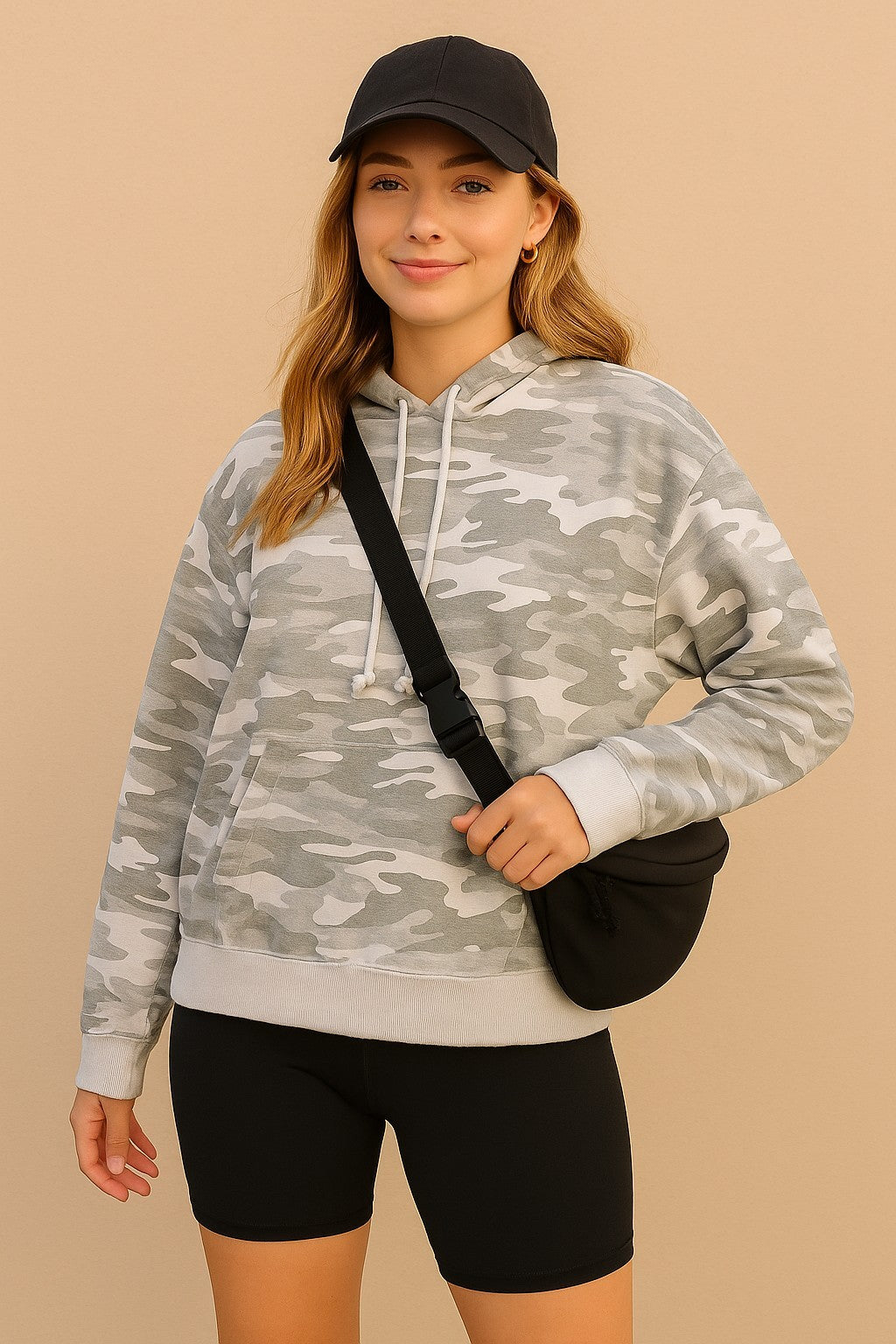 Camo print hoodie