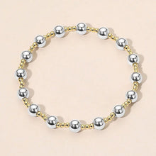 Stainless Steel Alternating Beaded Stretch Bracelet