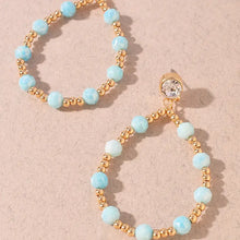 Crystal Post Teardrop Candy Beads Earrings