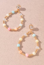 Crystal Post Teardrop Candy Beads Earrings