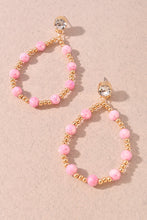 Crystal Post Teardrop Candy Beads Earrings
