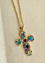 🌈 ✝️✨Multicolored Cross Zircon Pendant with Card