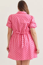 Pink dress red polka dot