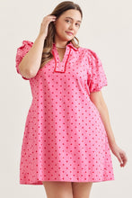Pink dress red polka dot