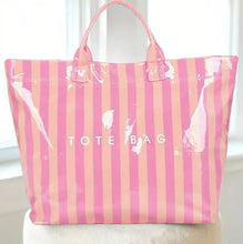Pink and Orange Striped Tote Bag