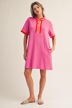 Hot pink Casual Solid Dress