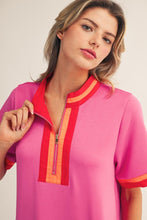 Hot pink Casual Solid Dress