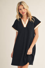 Contrast Accent Solid Casual Dress