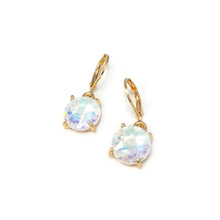 12mm Round Glass Beads Dangle Lever Back Drop Earrings
