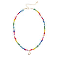 Initial multi color Beaded Mini Initial 15.5" Adjustable