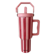 Pink and Wine Striped 38 oz Cabana Jug Tumbler katydid