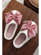 Pink Bow Decor Festival Plush Slippers