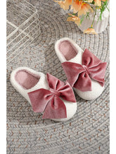 Pink Bow Decor Festival Plush Slippers