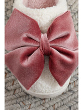 Pink Bow Decor Festival Plush Slippers