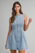 Sleeveless Round Neck Denim Mini Dress