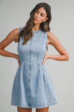 Sleeveless Round Neck Denim Mini Dress