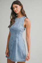Sleeveless Round Neck Denim Mini Dress