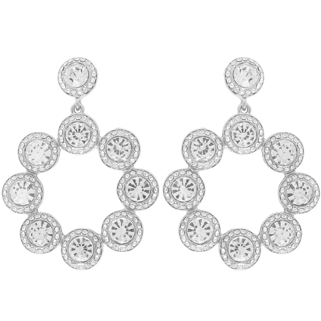 Jewel Embellished Hoop Post Earrings Hoop Post Earrings