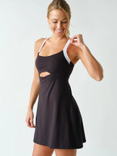 Black Sculpted Cutout Exercise Dress
