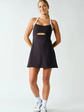 Black Sculpted Cutout Exercise Dress