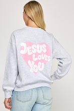Relaxed Fit Sweatshirt With Jesus Loves You Print