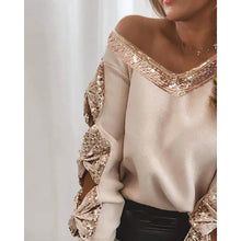 Contrast Sequins Bowknot Design Cutout Sweater! Looking fabulous for new years!