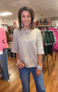 Light gold metallic sweater