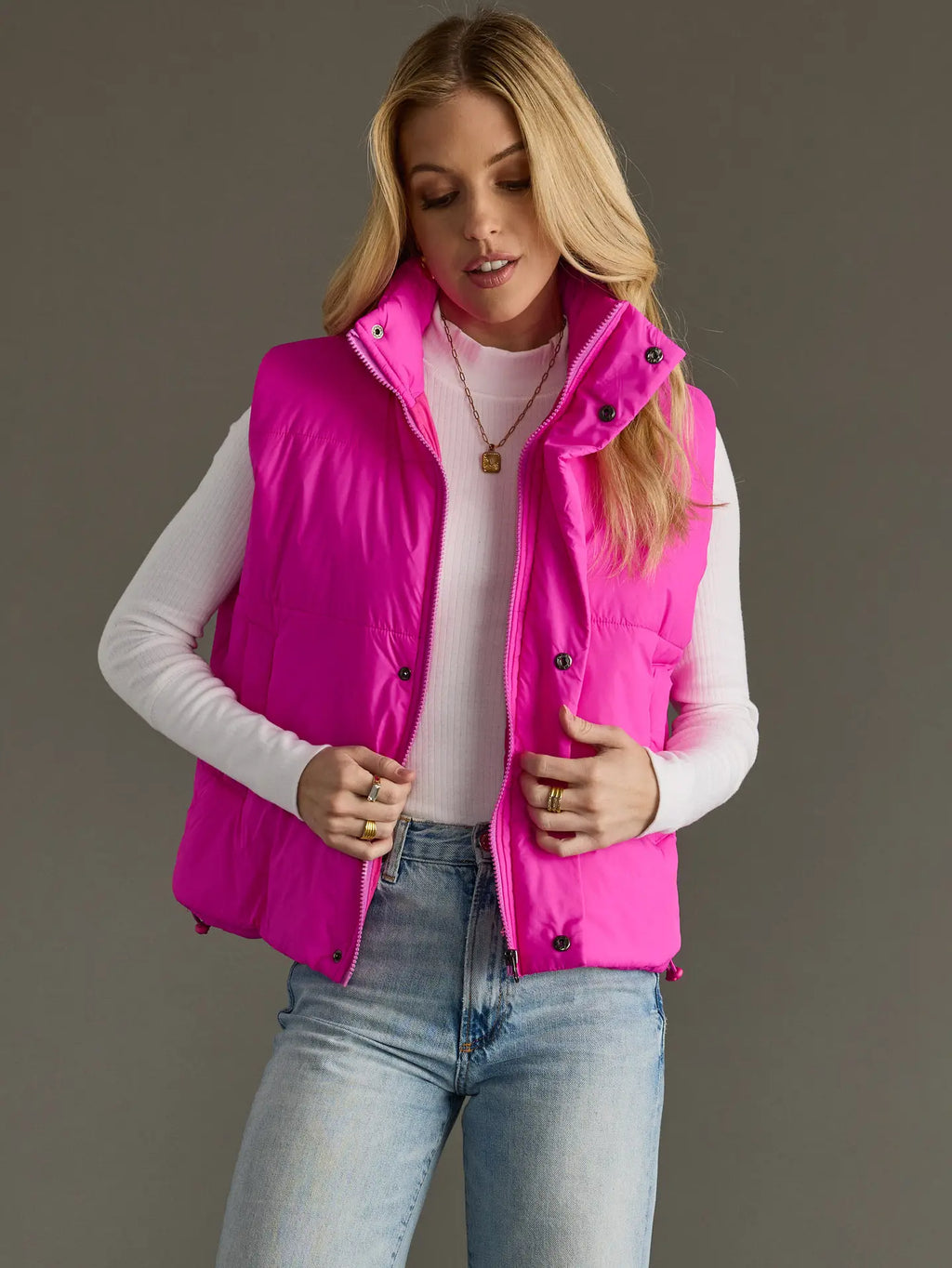 Bright pink vest