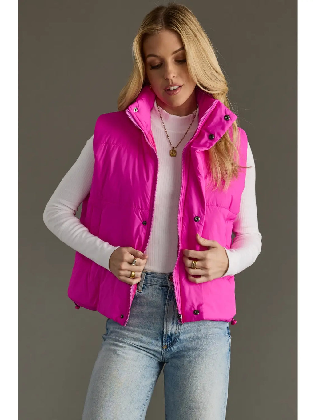 Bright pink vest
