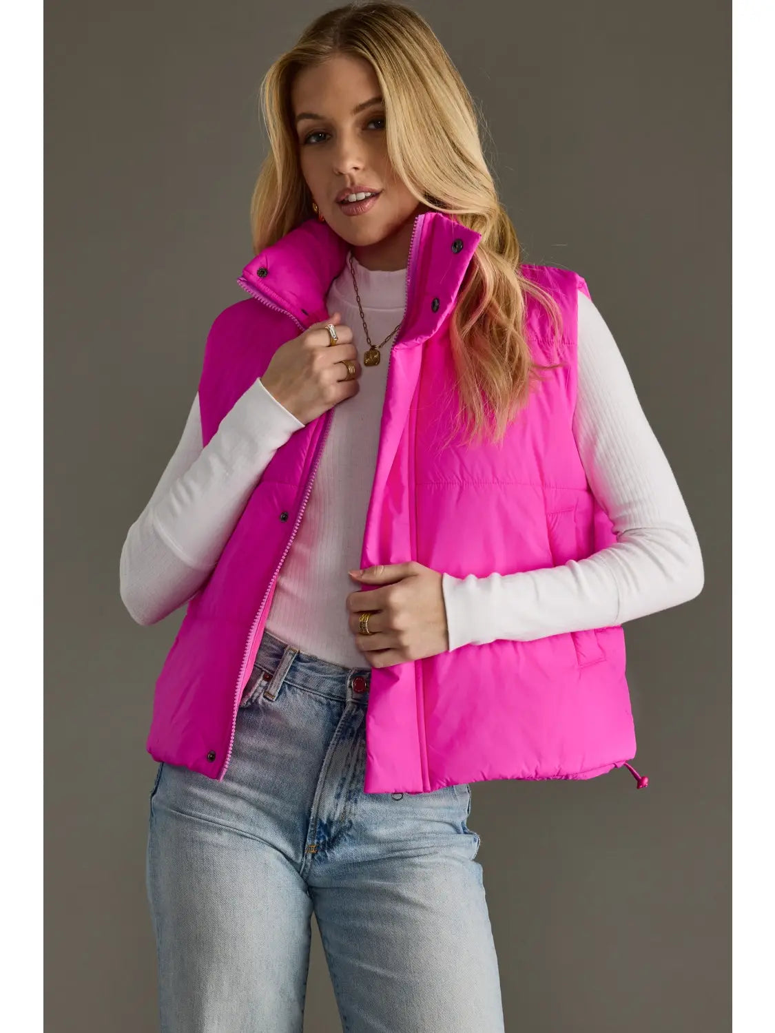 Bright pink vest