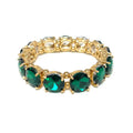 Round Crystal Glass Stone Stretch Evening Bracelet